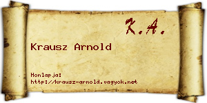 Krausz Arnold névjegykártya