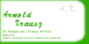 arnold krausz business card
